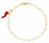 Immagine di Bracciale Cornetto portafortuna oro giallo 18k | 18 cm 