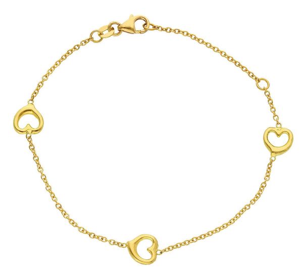 Immagine di Bracciale Cuore a filo oro giallo 18k | 15+3 cm