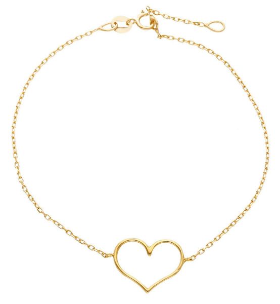 Immagine di Bracciale Cuore a filo oro giallo 18k | 17+2 cm