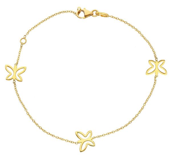 Immagine di Bracciale Farfalle a filo oro giallo 18k | 15+3 cm