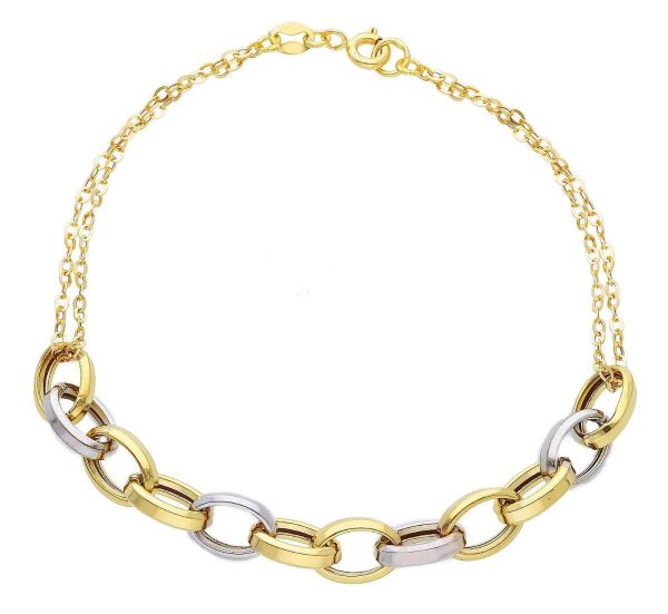 Picture of 18k bicolor gold women's Bracelet | Ultralight | 20 cm