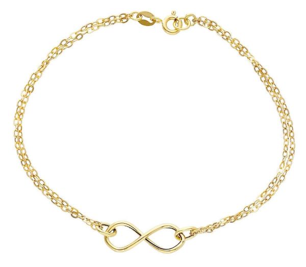 Imagen de Pulsera símbolo Infinito oro amarillo 18k | 19 cm