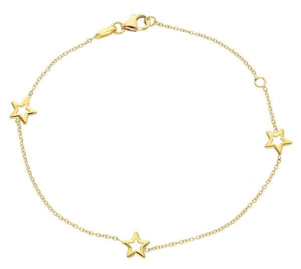 Imagen de Pulsera Estrellas de hilo oro amarillo 18k | 15+3 cm