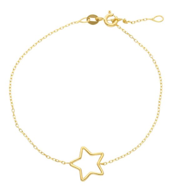 Imagen de Pulsera Estrellas de hilo oro amarillo 18k | 17+2 cm