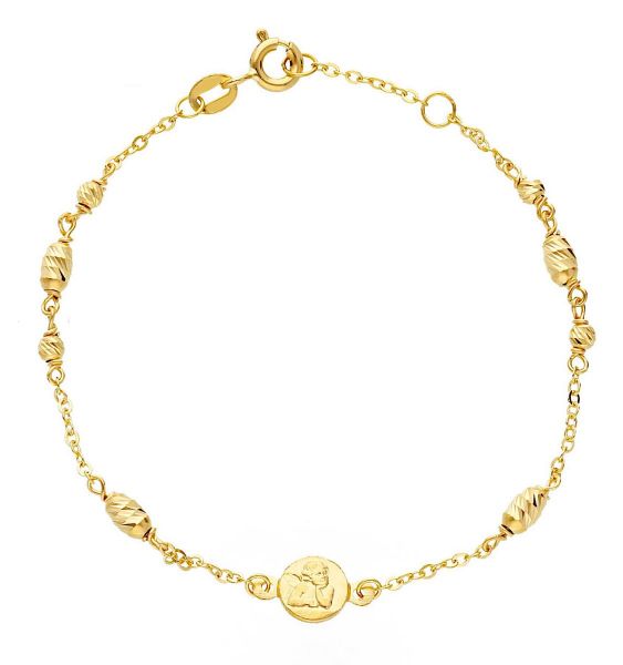 Imagen de Pulsera Recién Nacido Ángel oro amarillo 18k | 16 cm