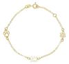 Imagen de Pulsera Pata Osito y Flor oro amarillo 9k | 14+2 cm