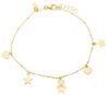 Imagen de Pulsera Corazones Estrellas y Osito oro 18k | 16+2 cm