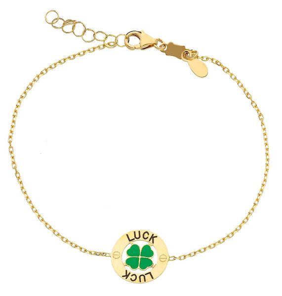 Imagen de Pulsera Trébol de cuatro hojas Luck oro amarillo 18k | 16+2 cm
