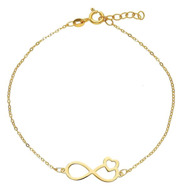 Immagine di Bracciale simbolo Infinito oro giallo 9k | 17 cm 