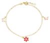Picture of 18k yellow gold Flower & Butterfly Bracelet | 17+2 cm