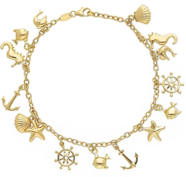 Immagine di Bracciale charms Mare oro giallo 18k | 18 cm 