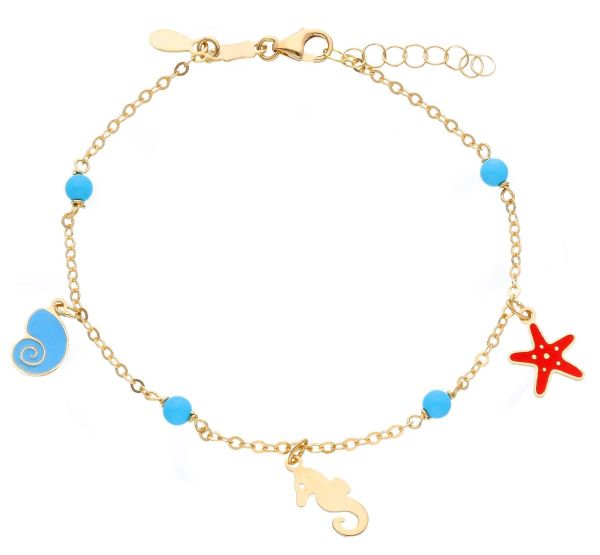 Immagine di Bracciale charms Mare oro giallo 18k | 18 cm 
