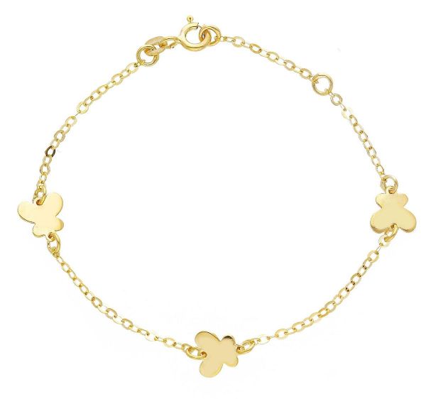 Immagine di Bracciale Farfalle oro giallo 9k | 14+2 cm