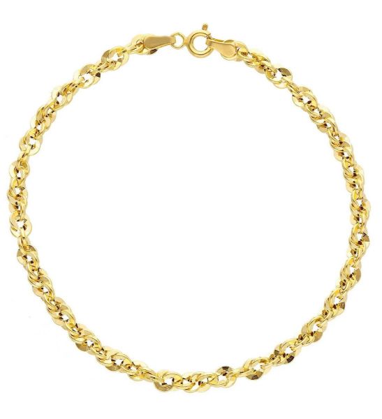 Immagine di Bracciale Corda uomo donna oro giallo 9k | 19 cm 