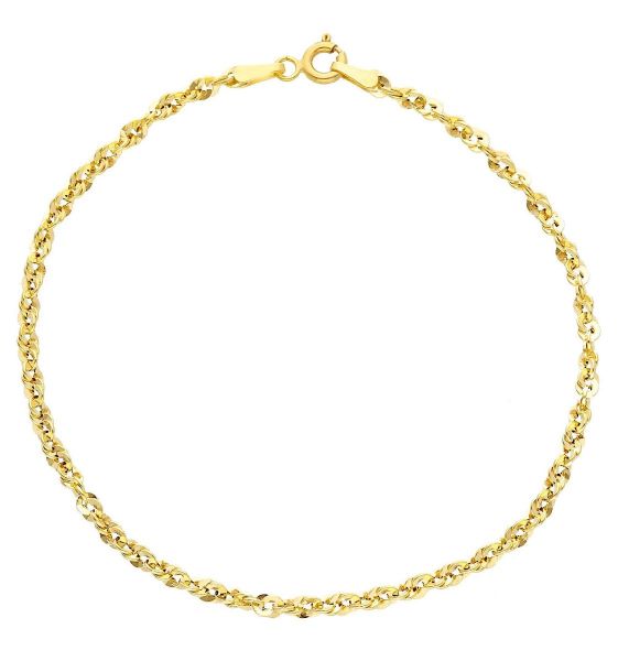 Picture of 9k yellow gold Rope link Bracelet | 19 cm