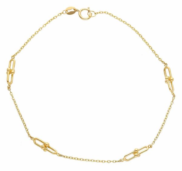 Picture of 18k yellow gold fancy link women's Bracelet | 18 cm