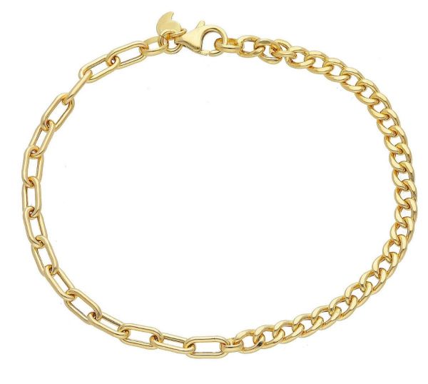 Immagine di Bracciale da donna Paperclip / Grumetta oro giallo 9k | 18 cm 