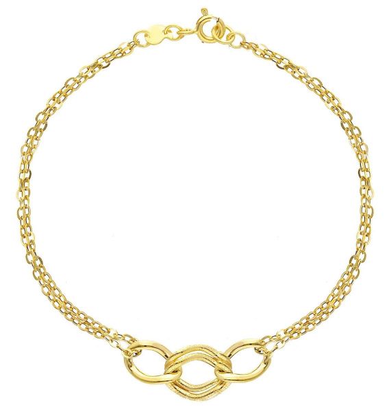 Immagine di Bracciale da donna maglia fantasia oro giallo 9k | 18 cm 