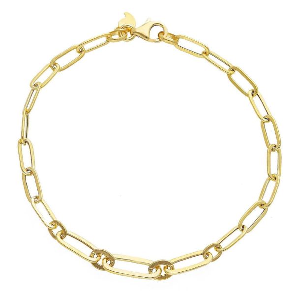 Immagine di Bracciale da donna Paperclip / Marina oro giallo 9k | 18 cm 