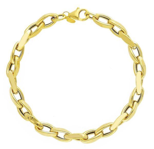 Immagine di Bracciale da donna maglia fantasia oro giallo 9k | 18 cm 
