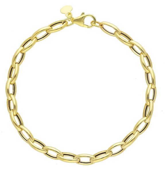 Immagine di Bracciale da donna maglia fantasia oro giallo 9k | 18 cm 
