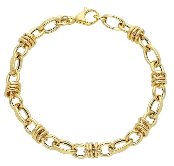 Imagen de Pulsera mujer malla fantasía oro amarillo 18k | 18,5 cm