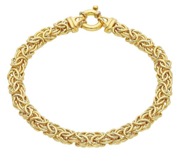 Picture of 18k yellow gold fancy link women's Bracelet | 19 cm