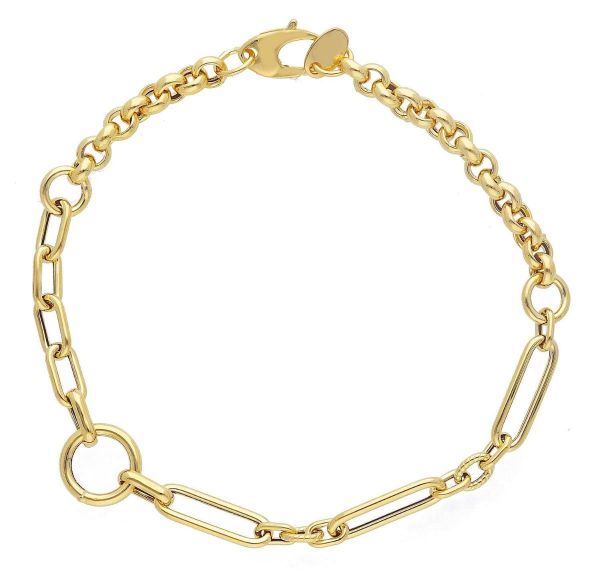 Picture of 18k yellow gold fancy link women's Bracelet | 19 cm