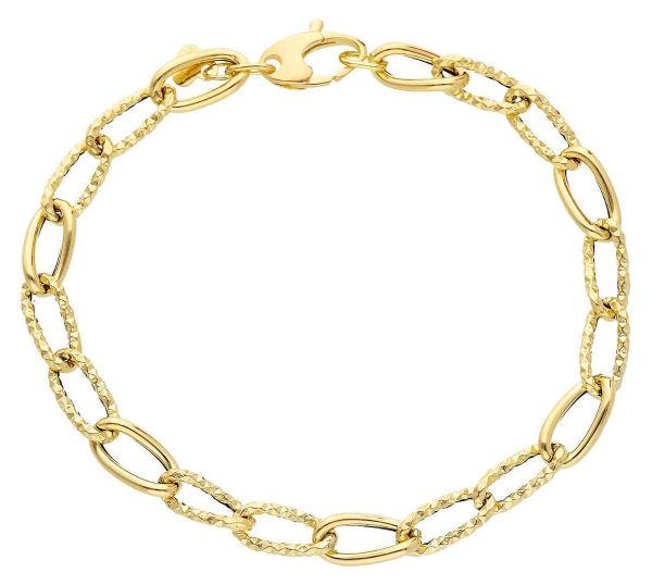 Picture of 18k yellow gold fancy link women's Bracelet | 19 cm