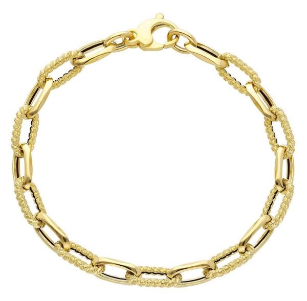Picture of 18k yellow gold fancy link women's Bracelet | 19 cm