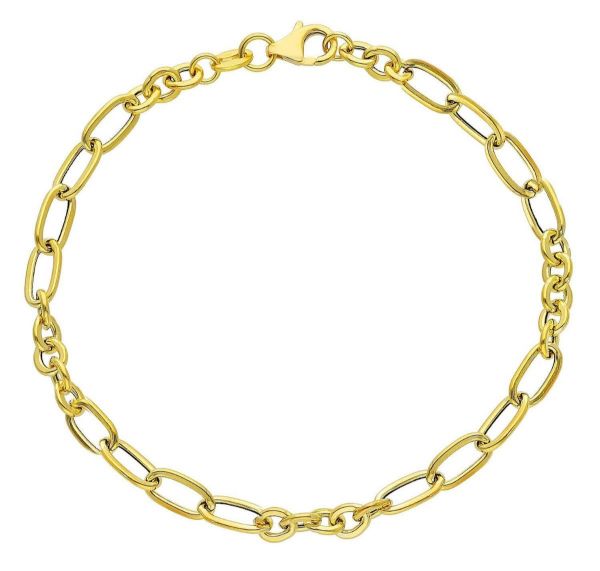 Picture of 18k yellow gold fancy link women's Bracelet | 19 cm