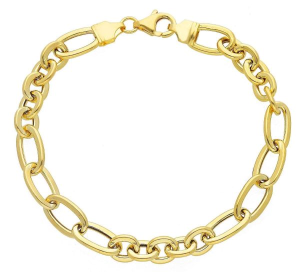 Picture of 18k yellow gold fancy link women's Bracelet | 19 cm