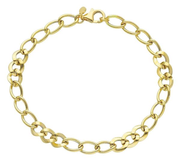Picture of 18k yellow gold fancy link women's Bracelet | 19 cm