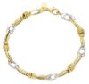 Immagine di Bracciale da donna maglia fantasia oro bicolor 18k | 19 cm 