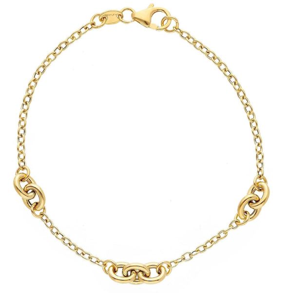 Picture of 18k yellow gold fancy link women's Bracelet | 19 cm