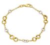 Immagine di Bracciale da donna maglia fantasia oro bicolor 18k | 19 cm 