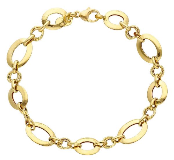 Picture of 18k yellow gold fancy link women's Bracelet | 19 cm