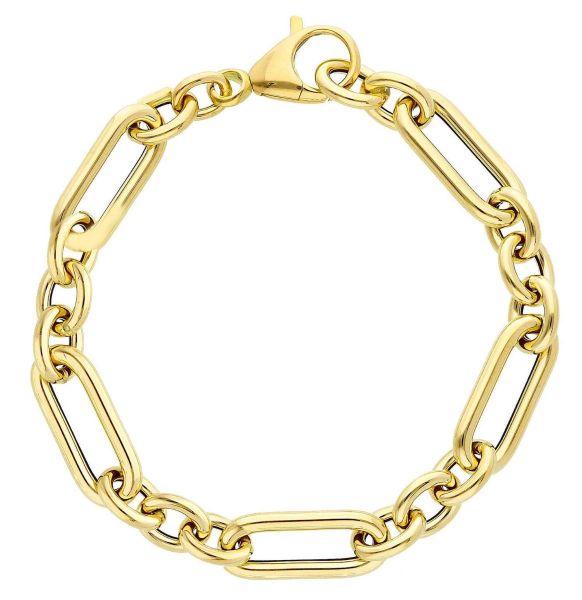Picture of 18k yellow gold fancy link women's Bracelet | 19 cm