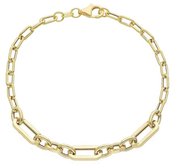 Immagine di Bracciale da donna maglia fantasia oro giallo 18k | 19 cm 