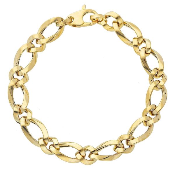 Immagine di Bracciale da donna maglia fantasia oro giallo 18k | 19 cm 