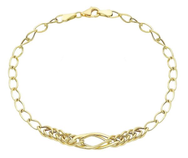 Immagine di Bracciale da donna maglia fantasia oro giallo 18k | 19 cm 