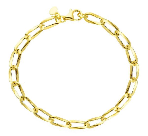 Immagine di Bracciale da donna maglia Paperclip ritorta oro giallo 18k | 19 cm 