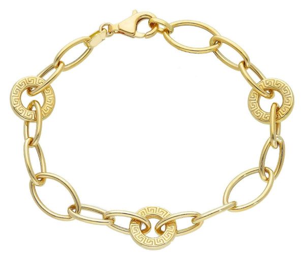 Immagine di Bracciale da donna oro giallo 18k Cerchi decorati | 19 cm 