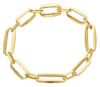 Immagine di Bracciale da donna maglia Paperclip fantasia oro giallo 18k | 19 cm 