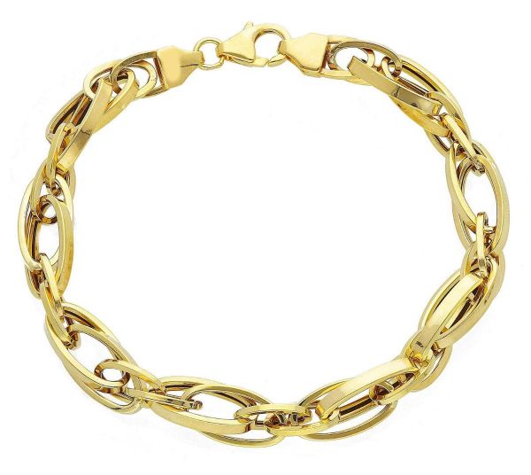 Picture of 9k yellow gold Byzantine link women's Bracelet | 19 cm