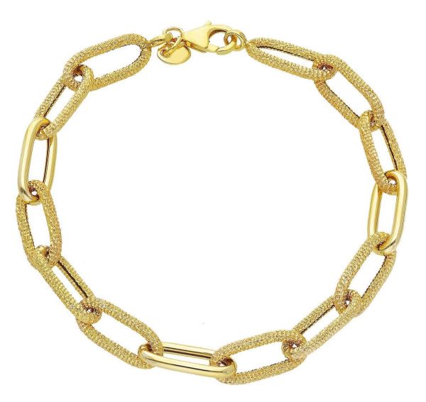 Immagine di Bracciale da donna maglia fantasia oro giallo 9k | 19 cm 