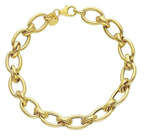 Immagine di Bracciale da donna maglia fantasia oro giallo 9k | 19 cm 