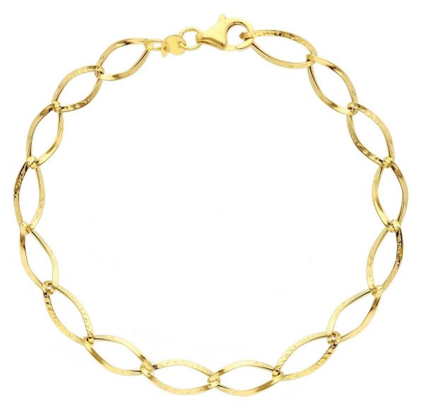 Immagine di Bracciale da donna maglia fantasia oro giallo 9k | 20 cm