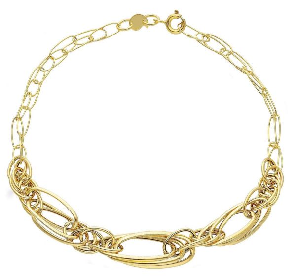 Immagine di Bracciale da donna maglia fantasia oro giallo 9k | 20 cm