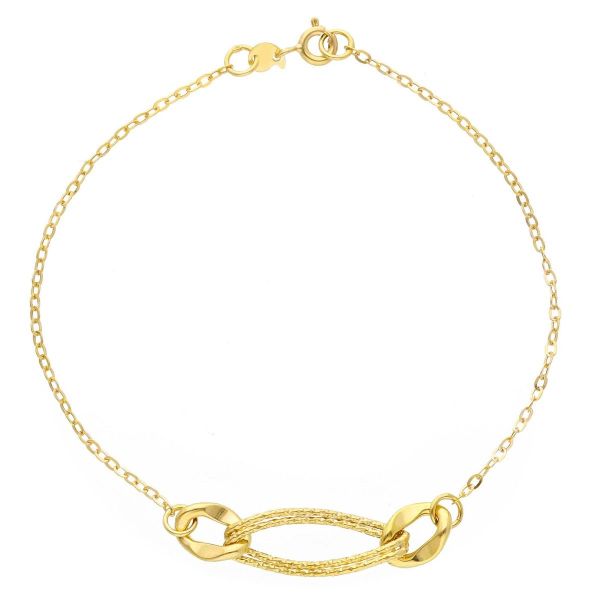Immagine di Bracciale da donna maglia fantasia oro giallo 9k | 20 cm